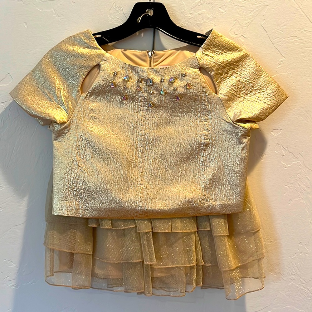 Beautiful girl’s GB 2 piece gold dress size 12.